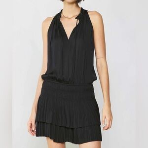 Current Air Cara Sleeveless Pleated Mini Dress Black